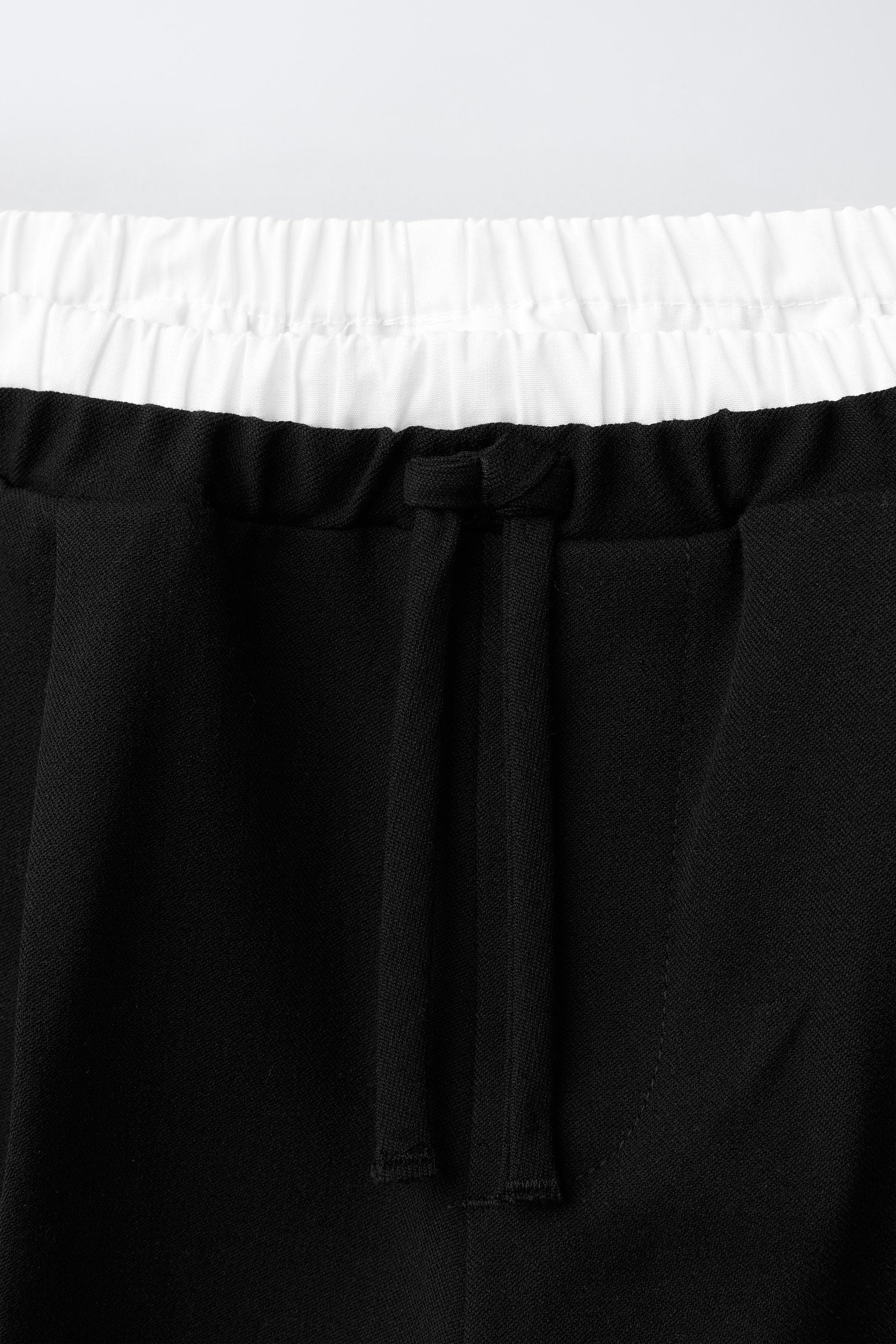 DOUBLE WAISTBAND WIDE LEG PANTS
